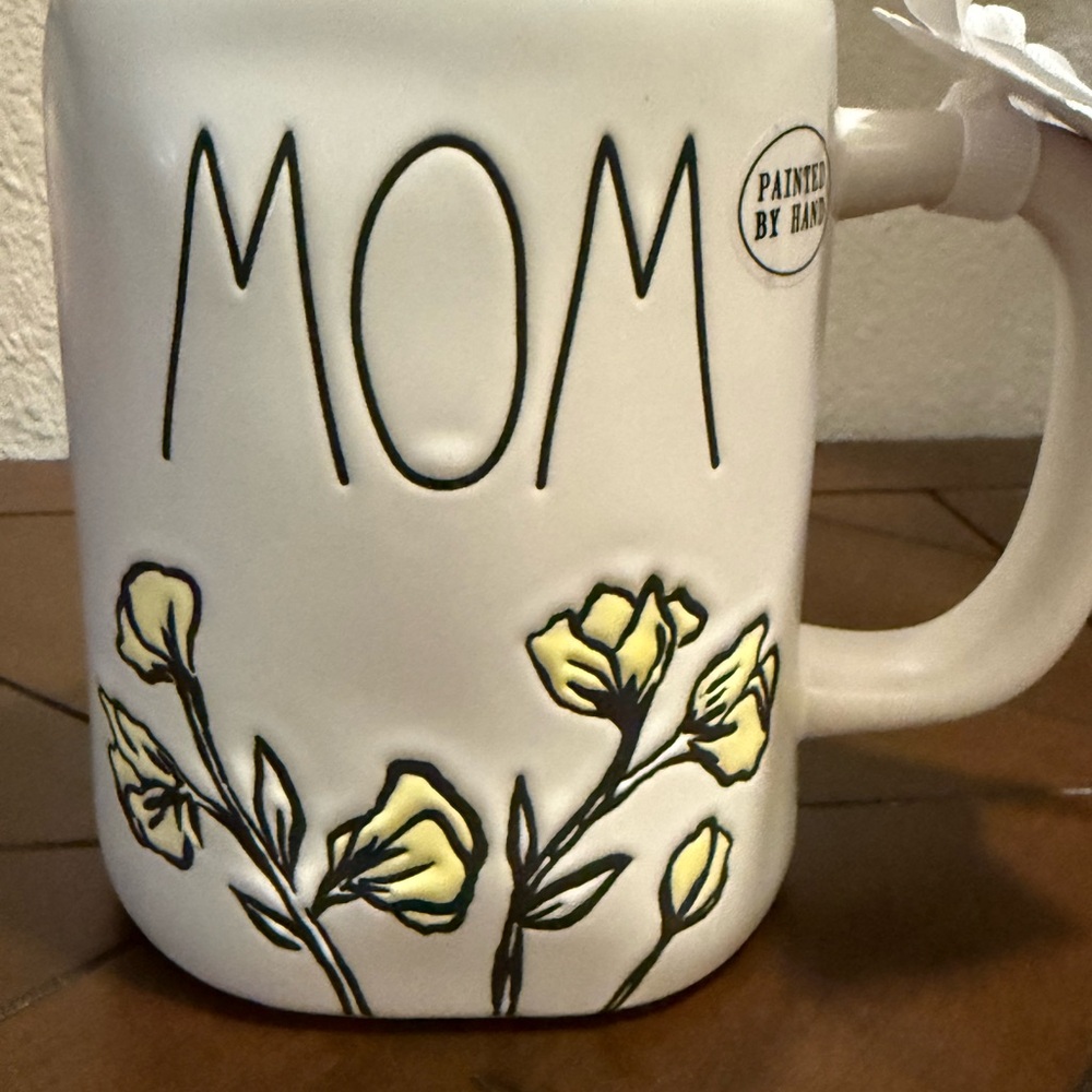 Rae Dunn- Mom- Floral Mug in White and Yellow - Painted by Hand - Picture 3 of 6